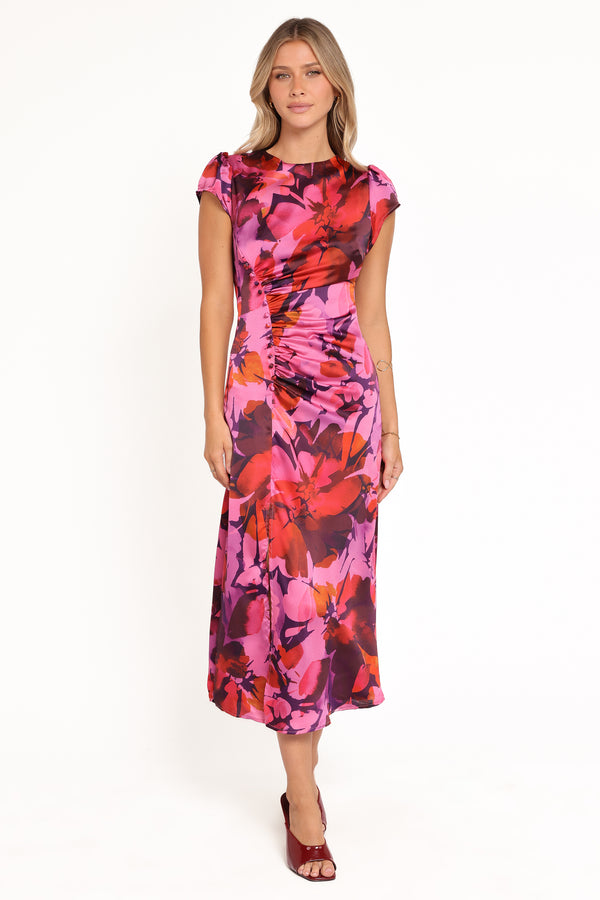 DRESSES Lisbeth Midi Dress - Magenta Floral
