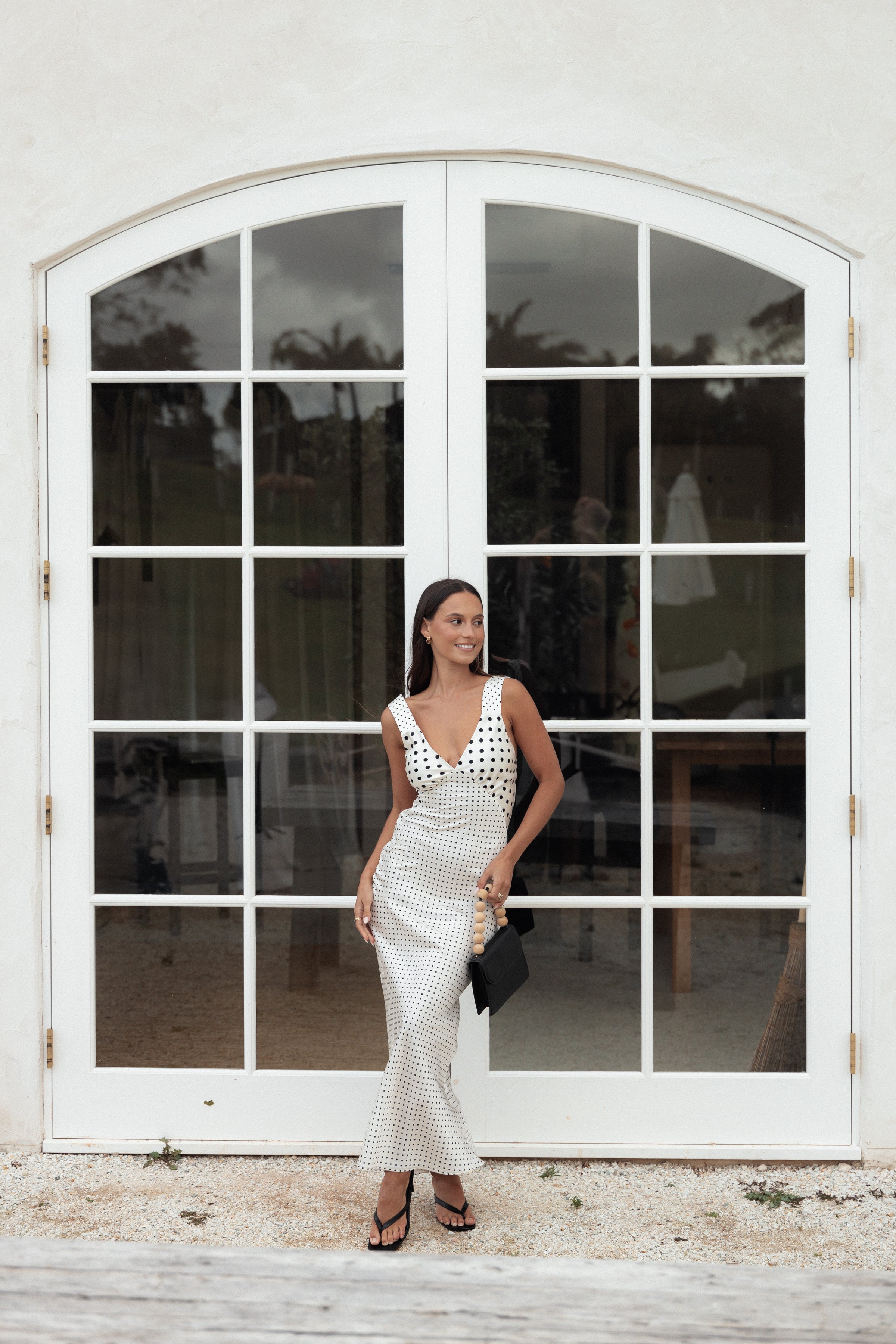 DRESSES Lizza Maxi Dress - White Polkadot