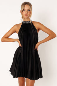 DRESSES @Lizzy Halterneck Mini Dress - Black