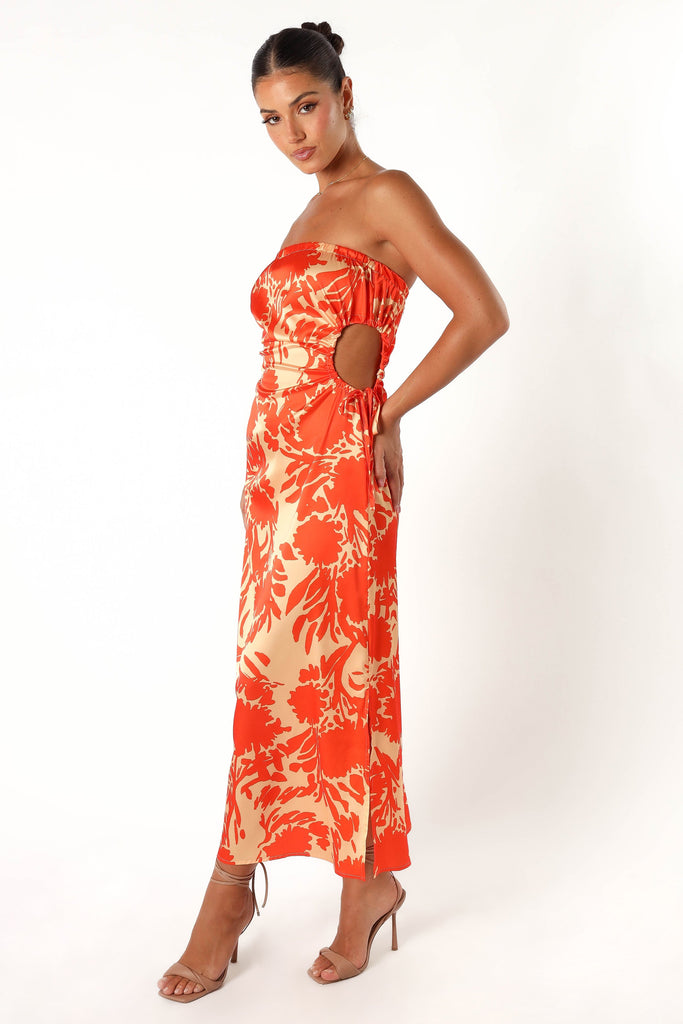 Harriet Strapless Midi Dress - Malta Print