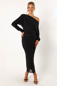 DRESSES @Loeve Long Sleeve Midi Dress - Black