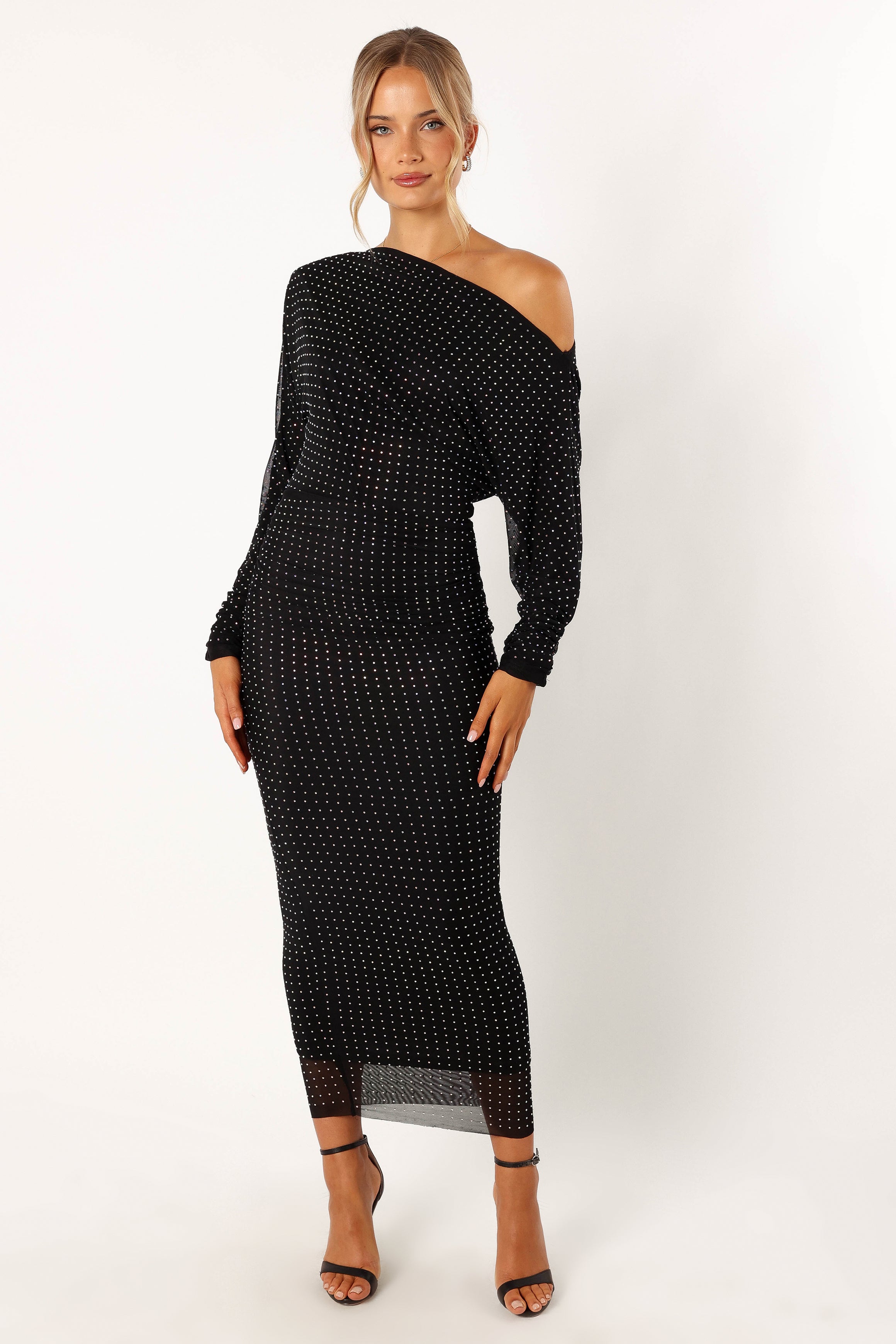 DRESSES @Loeve Long Sleeve Midi Dress - Black