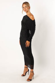 DRESSES @Loeve Long Sleeve Midi Dress - Black