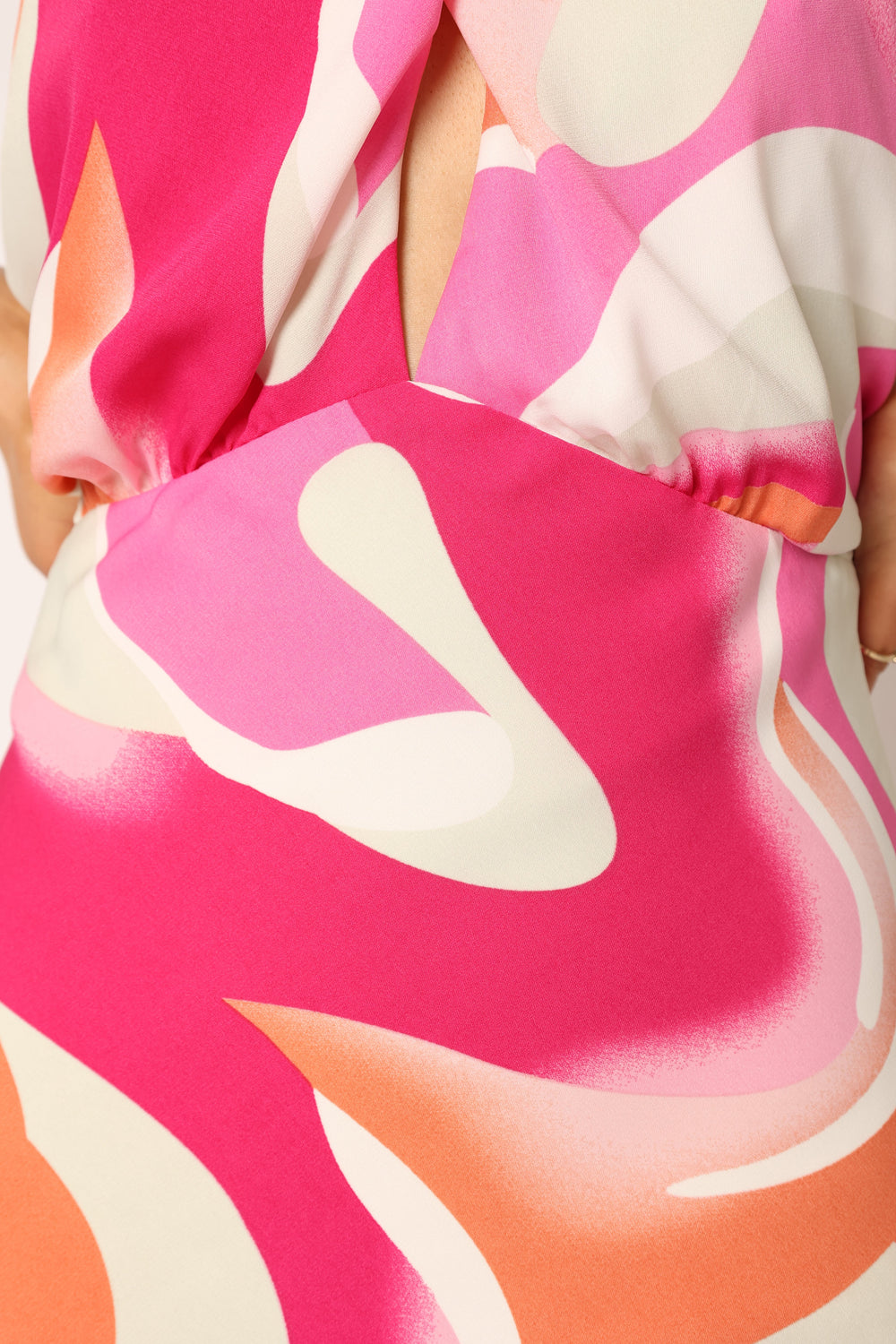 DRESSES @Lola Halterneck Midi Dress - Pink Swirl