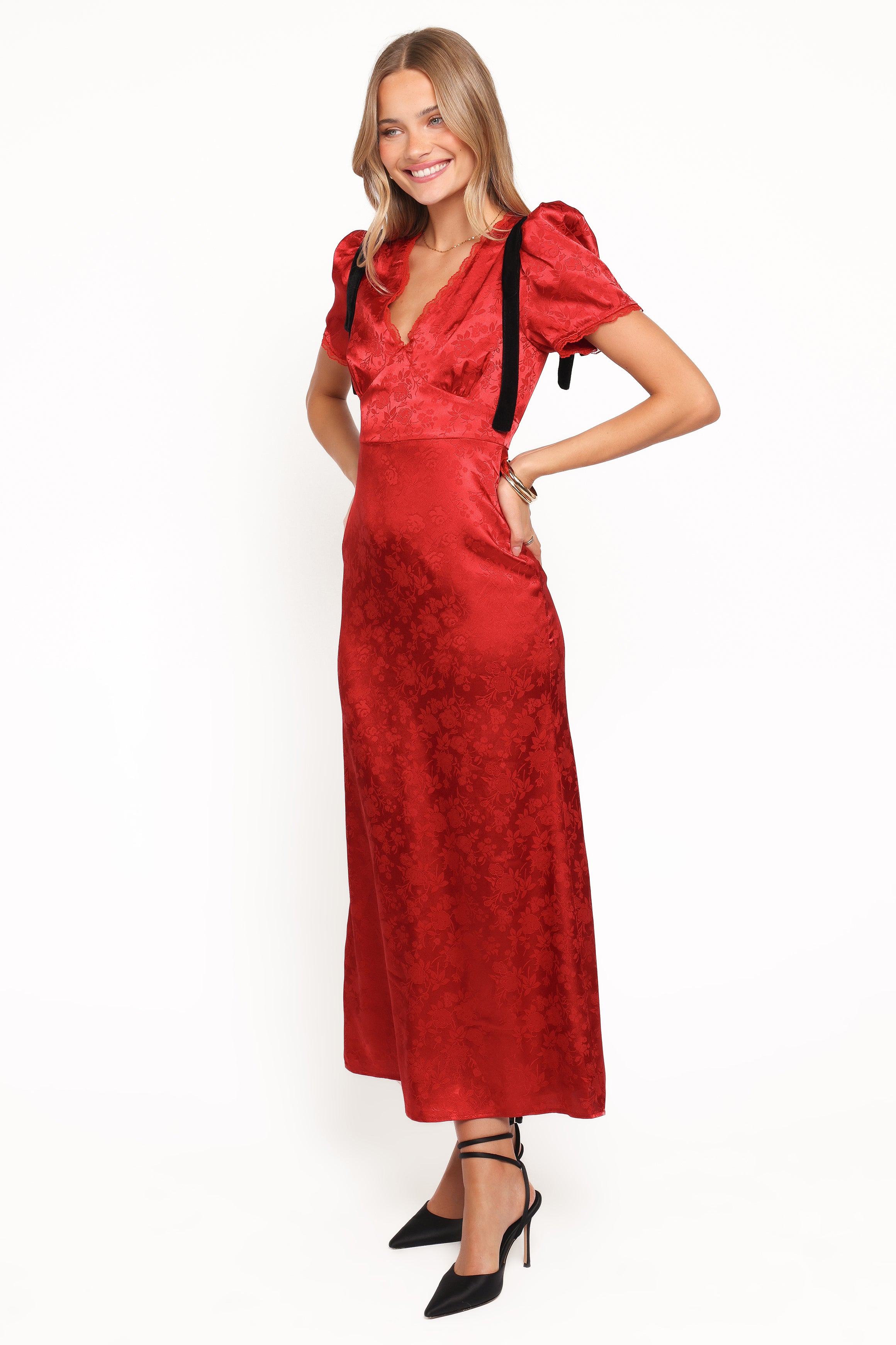 DRESSES Lomandra Maxi Dress - Red Jacquard