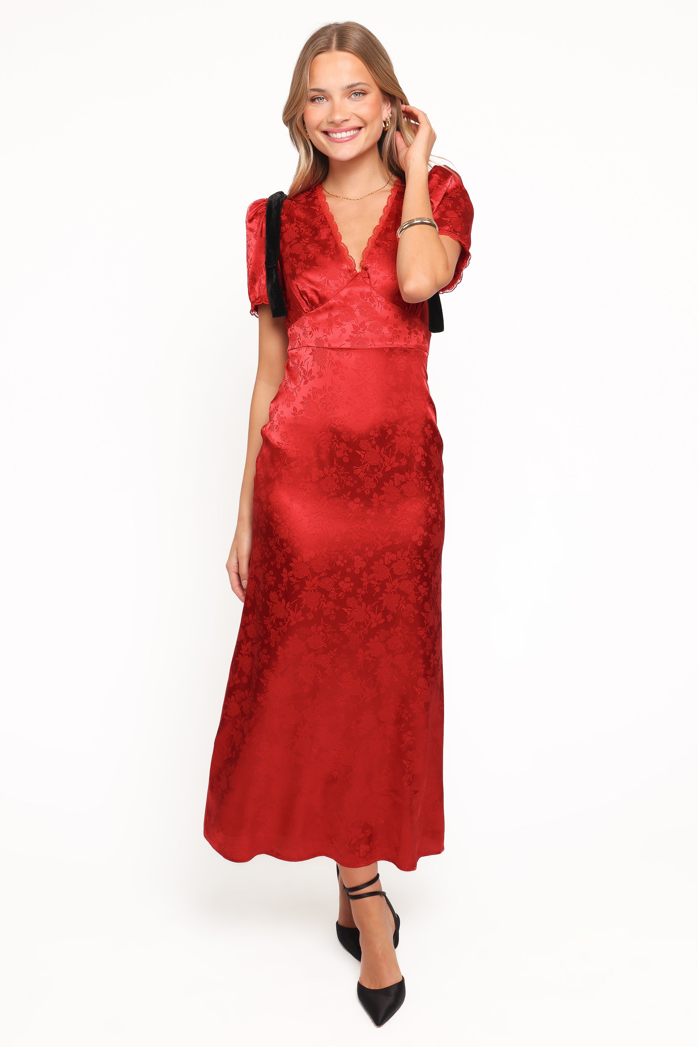 DRESSES Lomandra Maxi Dress - Red Jacquard