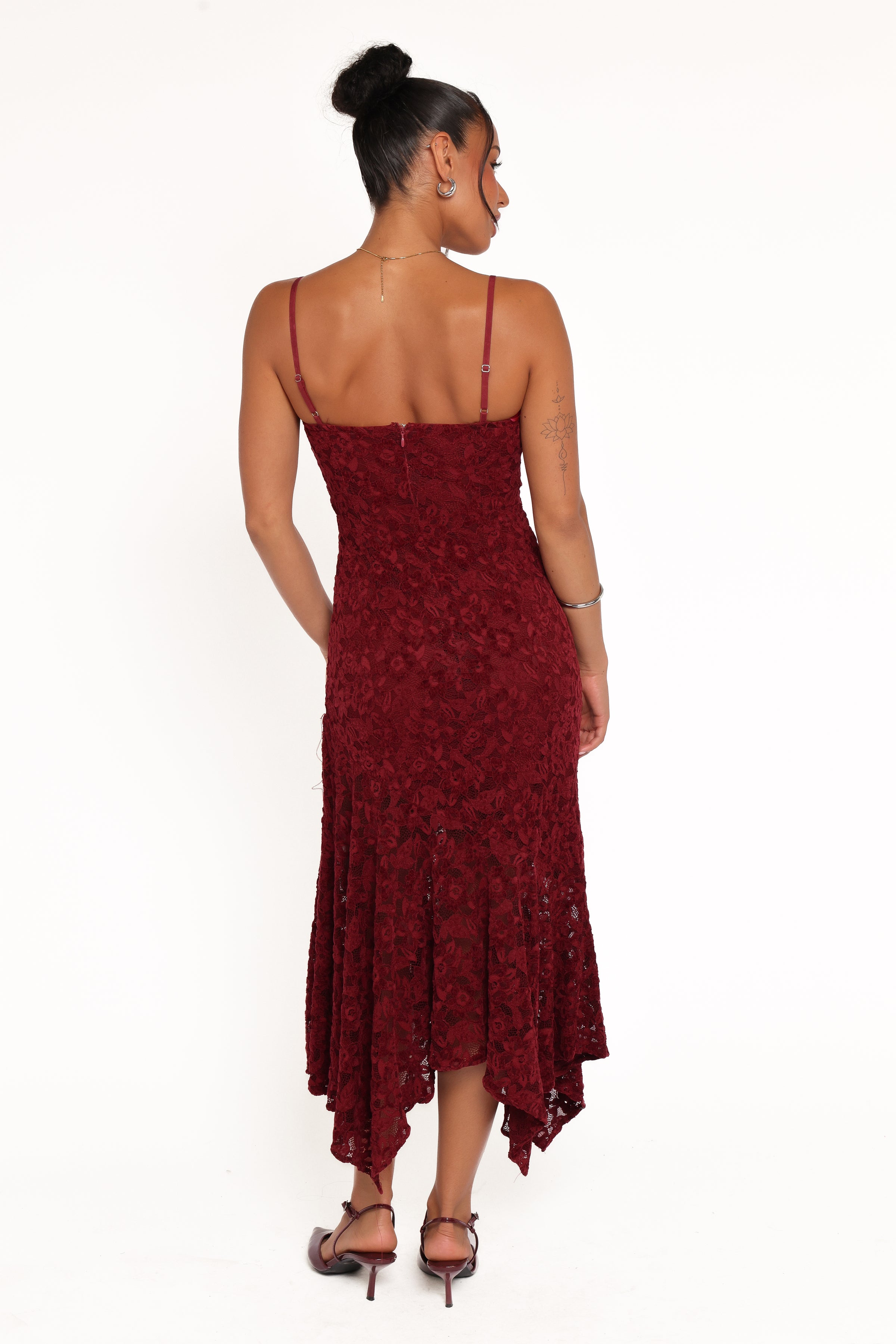 DRESSES Lorde Midi Dress - Burgundy Lace