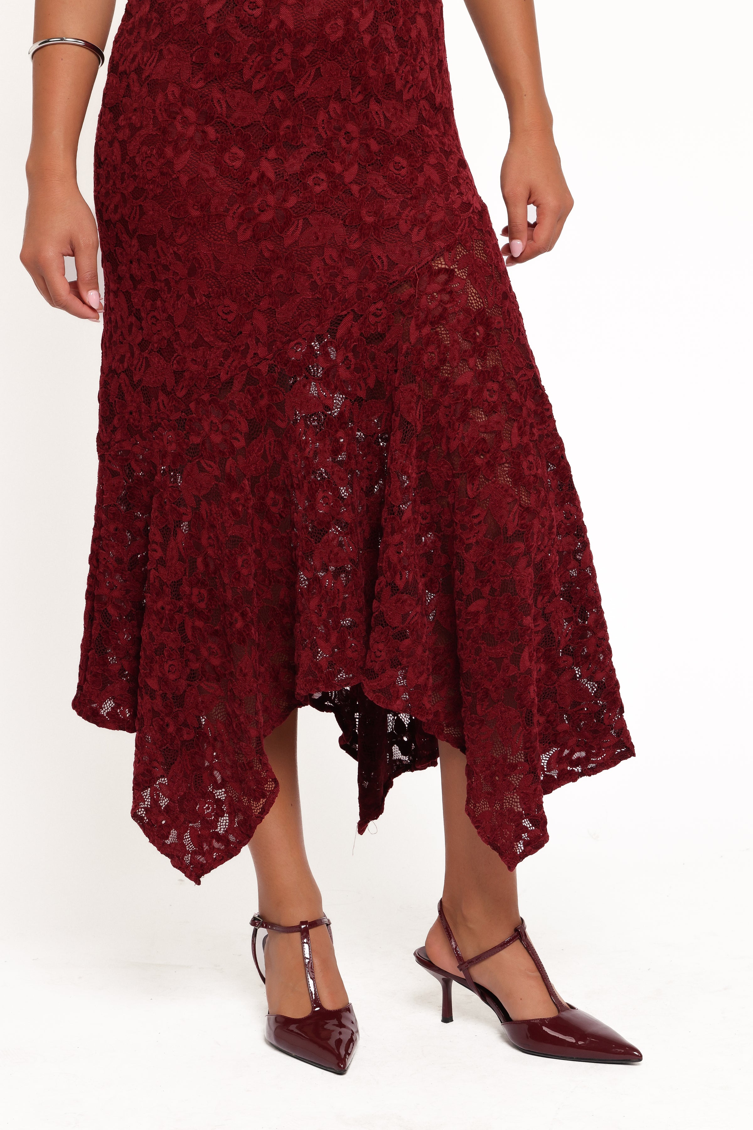 DRESSES Lorde Midi Dress - Burgundy Lace