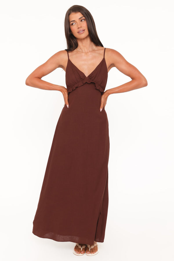 DRESSES Lorella Midi Dress - Dark Brown