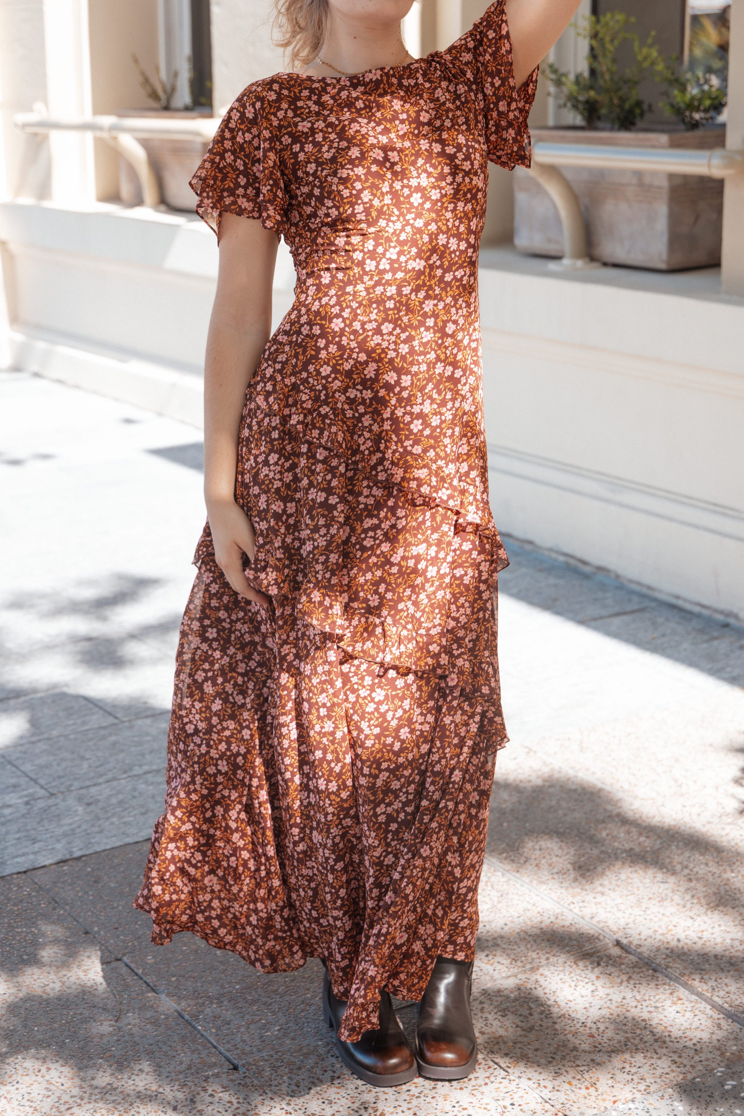 Lorrie Maxi Dress - Brown Ditsy Floral | Petal & Pup Lorrie Maxi Dress - Brown Ditsy Floral | Petal & Pup