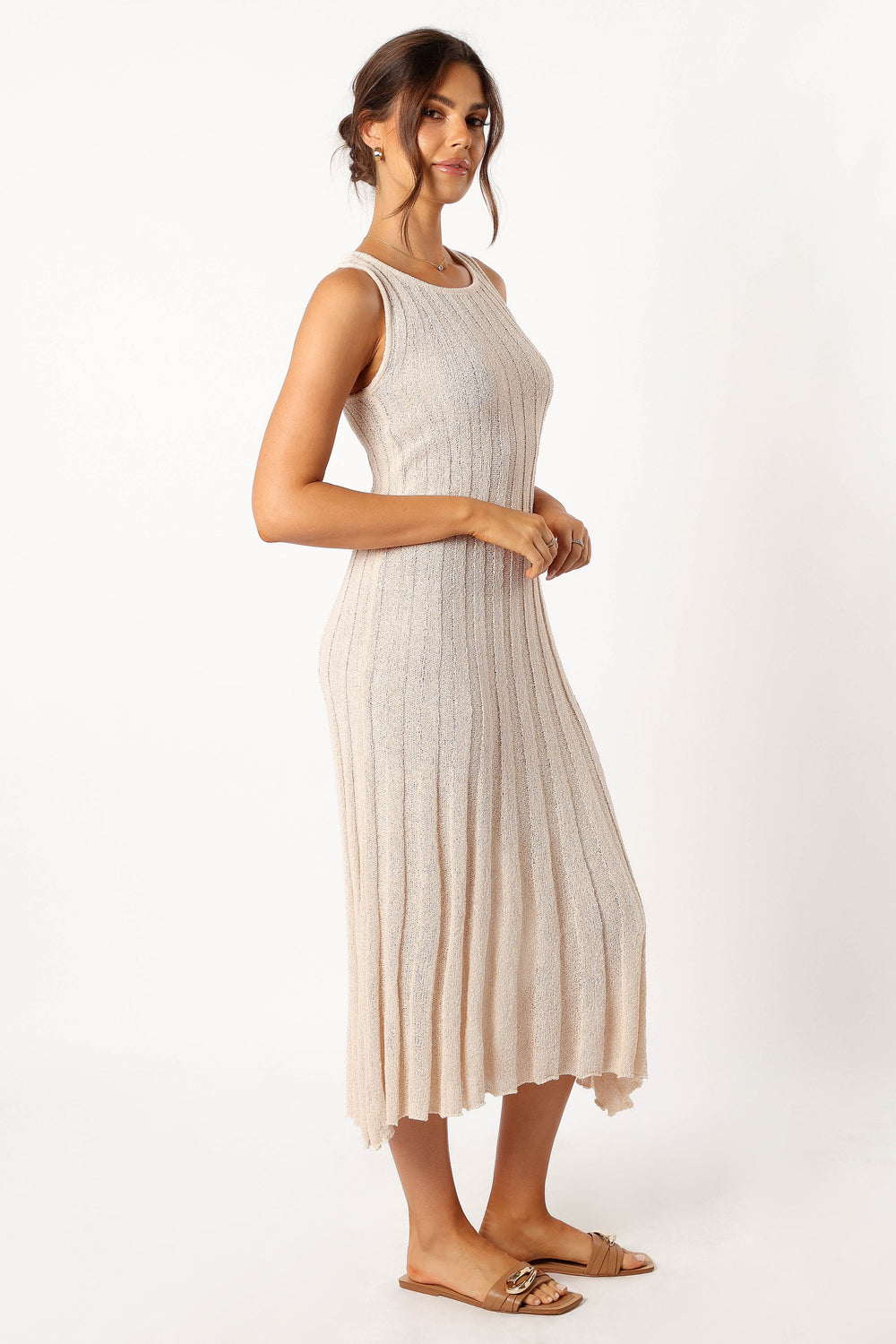 DRESSES @Lucian Light Knit Midi Dress - Cream