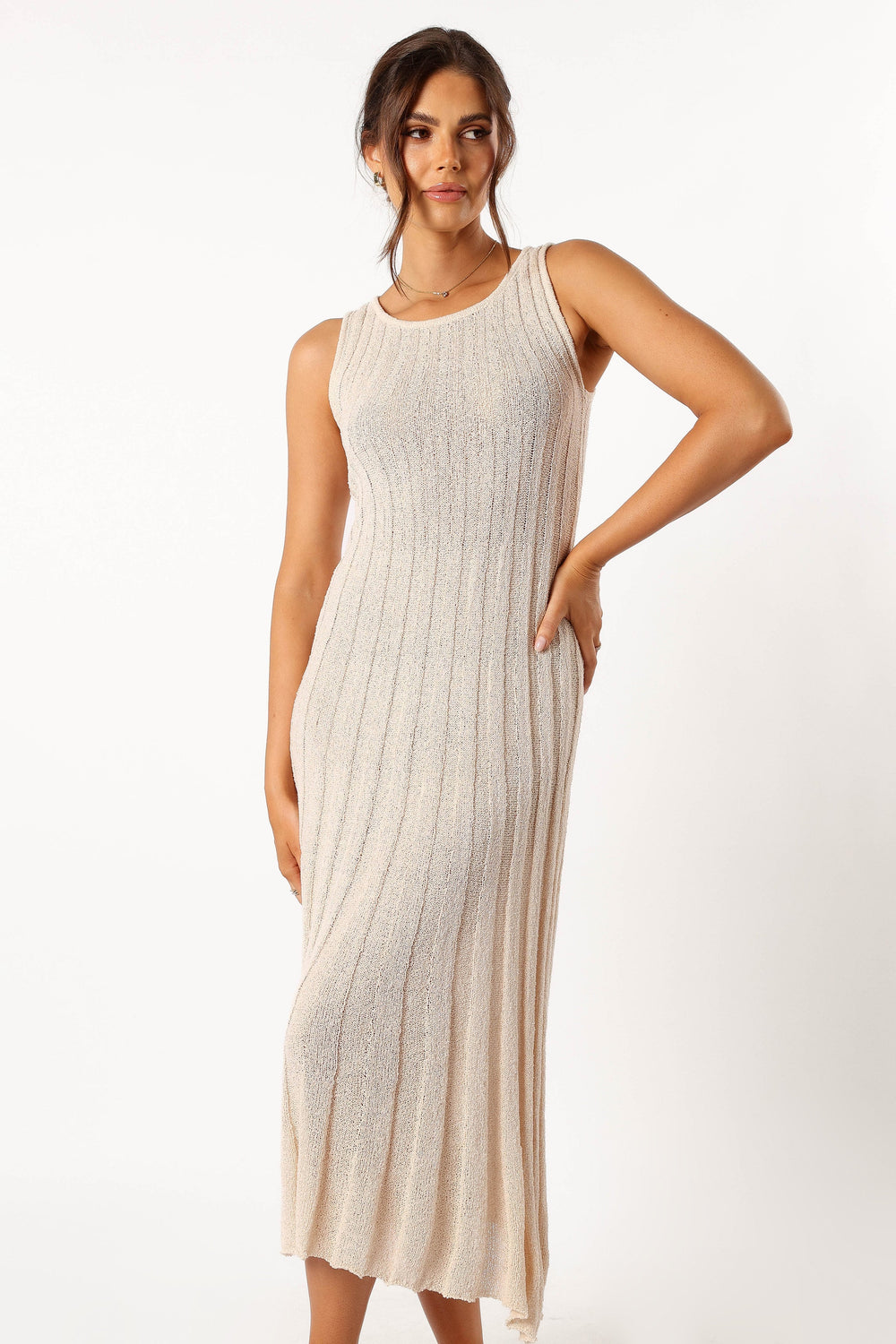 DRESSES Lucian Light Knit Midi Dress - Cream