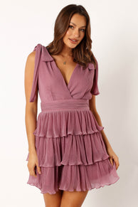 DRESSES @Lue Tiered Mini Dress - Dusty Purple