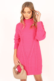 DRESSES @Luelle Knit Mini Dress - Pink