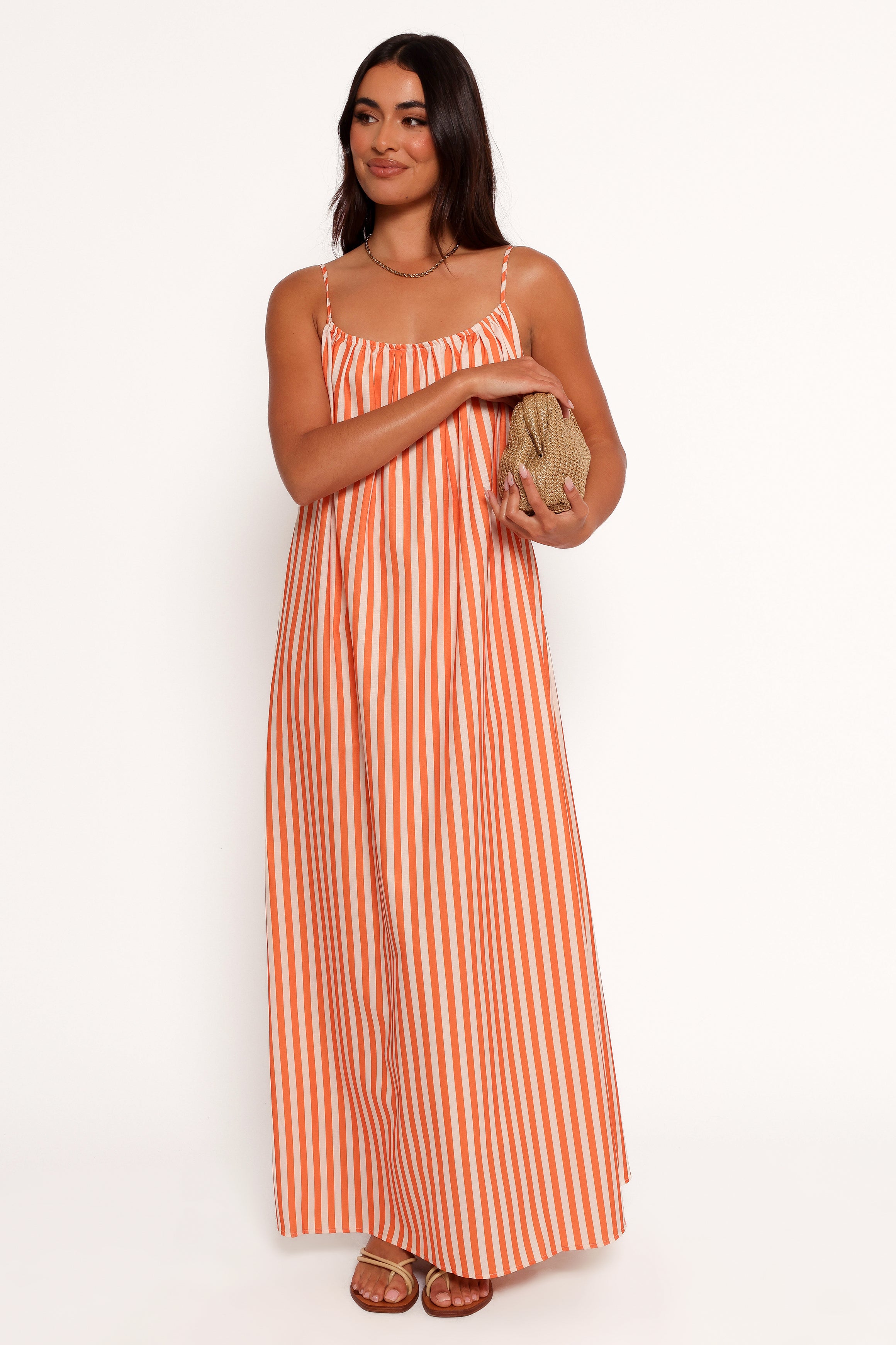 DRESSES Lumina Maxi Dress - Orange Beige Stripe