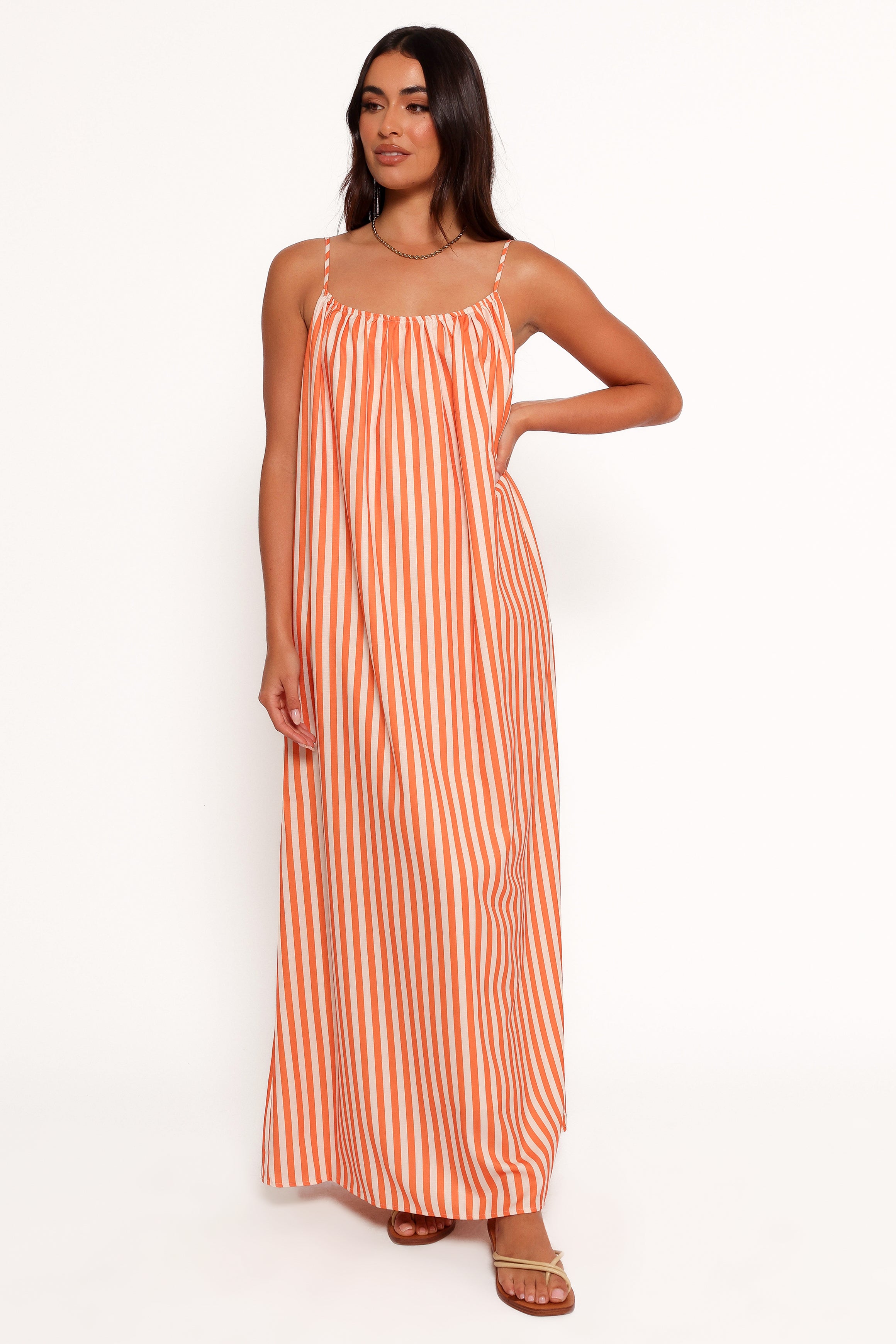 DRESSES Lumina Maxi Dress - Orange Beige Stripe