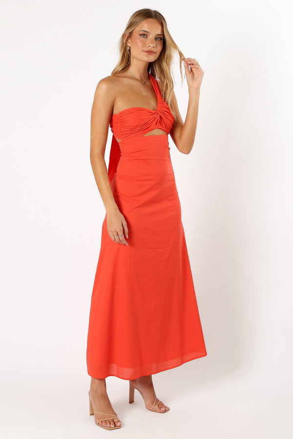 DRESSES @Luna One Shoulder Maxi Dress - Tangerine