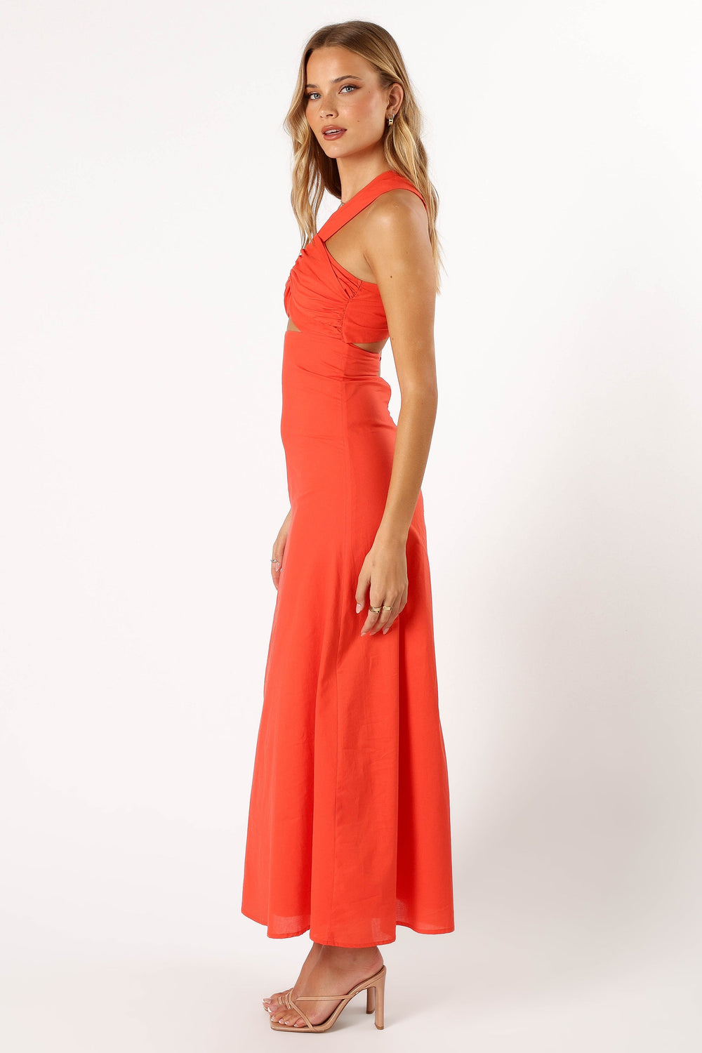 Shop Formal Dress - Luna One Shoulder Maxi Dress - Tangerine sixth image