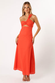 DRESSES @Luna One Shoulder Maxi Dress - Tangerine
