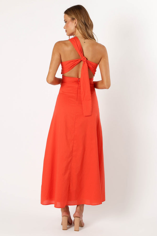 DRESSES @Luna One Shoulder Maxi Dress - Tangerine