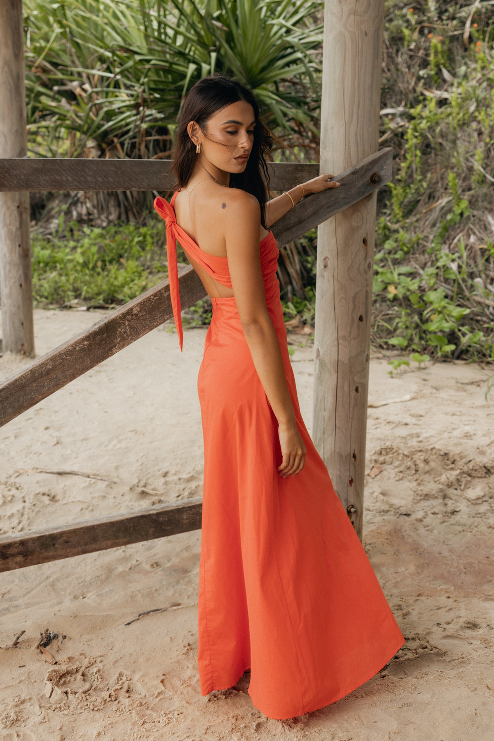 DRESSES Luna One Shoulder Maxi Dress - Tangerine