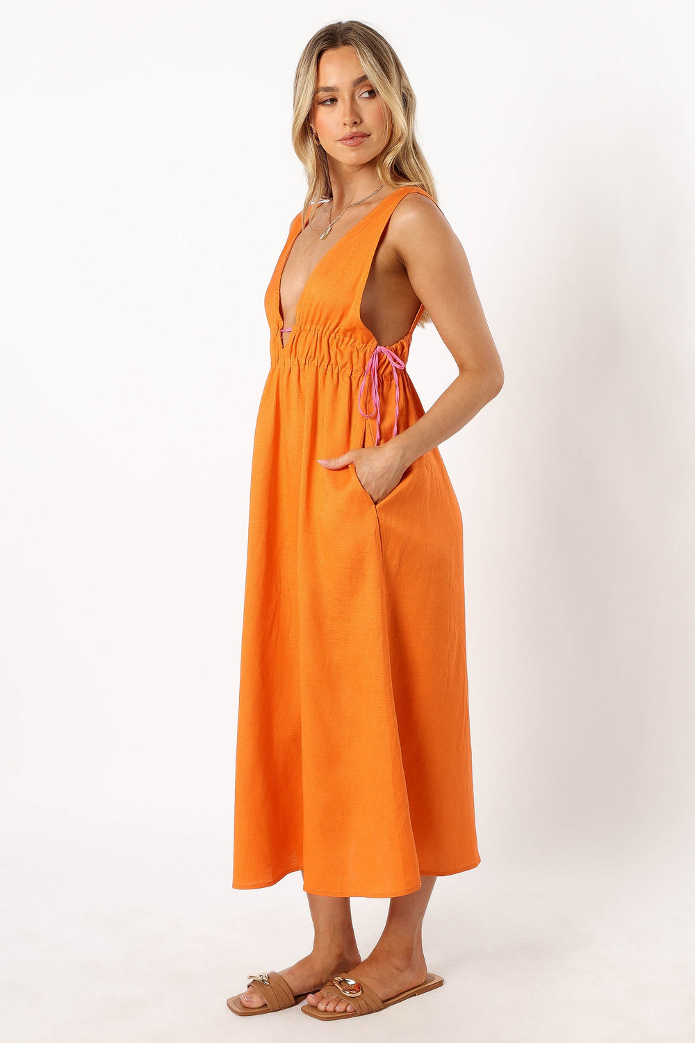 DRESSES @Lydia Midi Dress - Orange