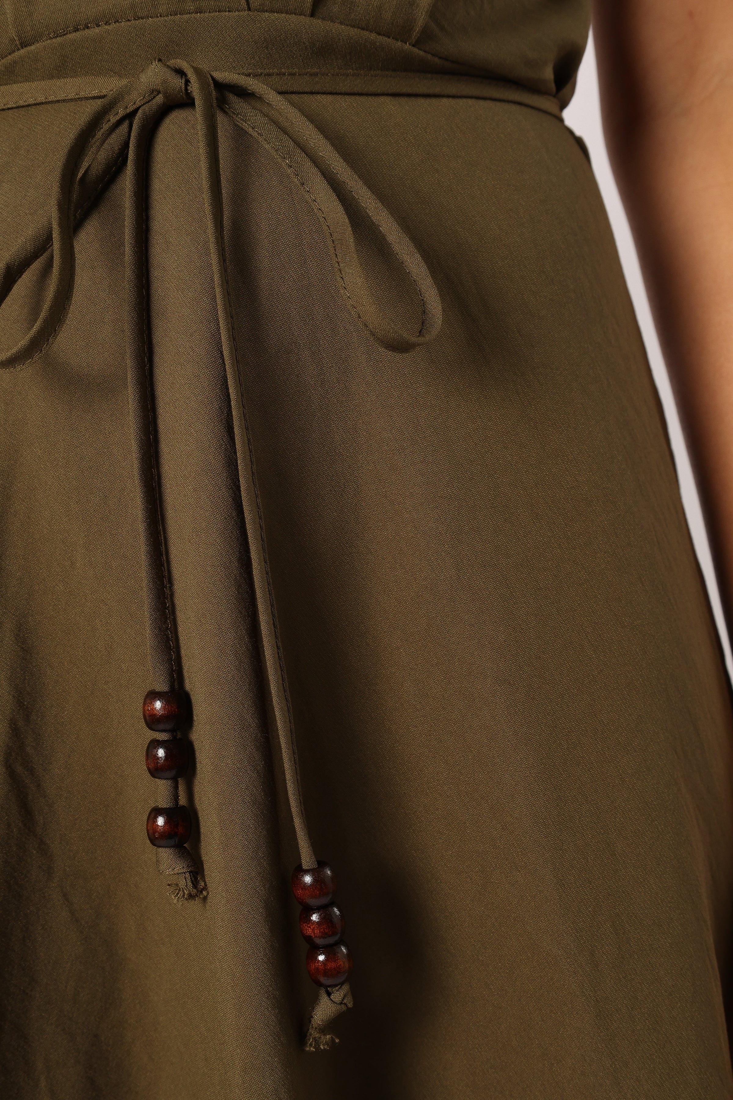 DRESSES @Lylah Halterneck Midi Dress - Olive