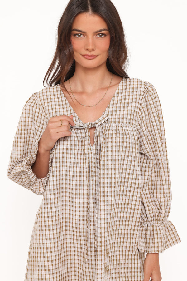 DRESSES Lynden Mini Dress - Green Gingham