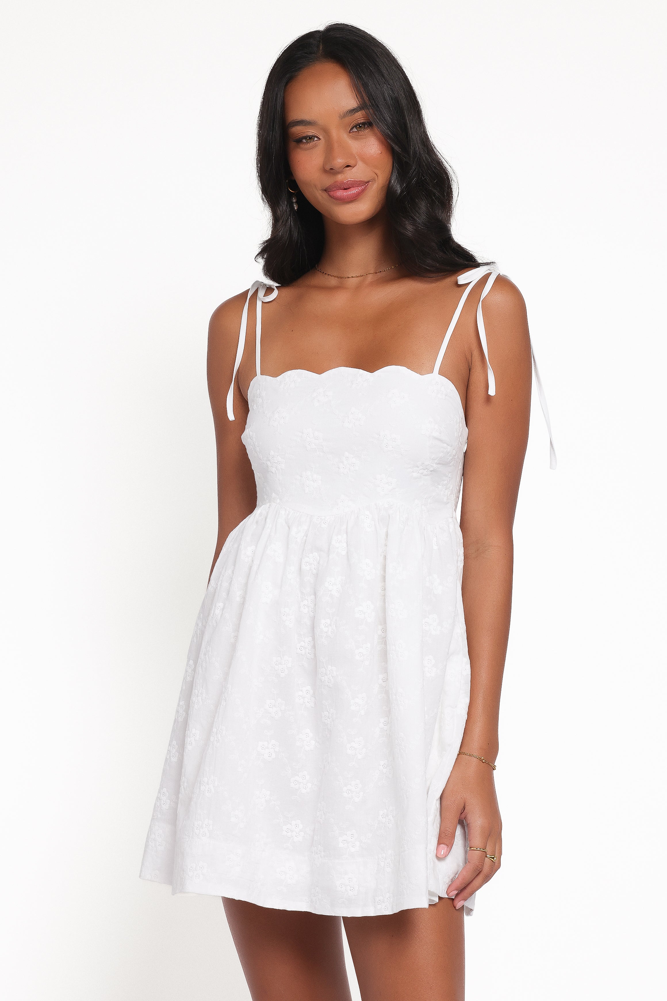 DRESSES Lynne Mini Dress - White Broderie