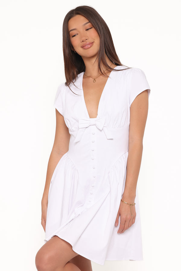 DRESSES Lyssa Bow Front Mini Dress - White