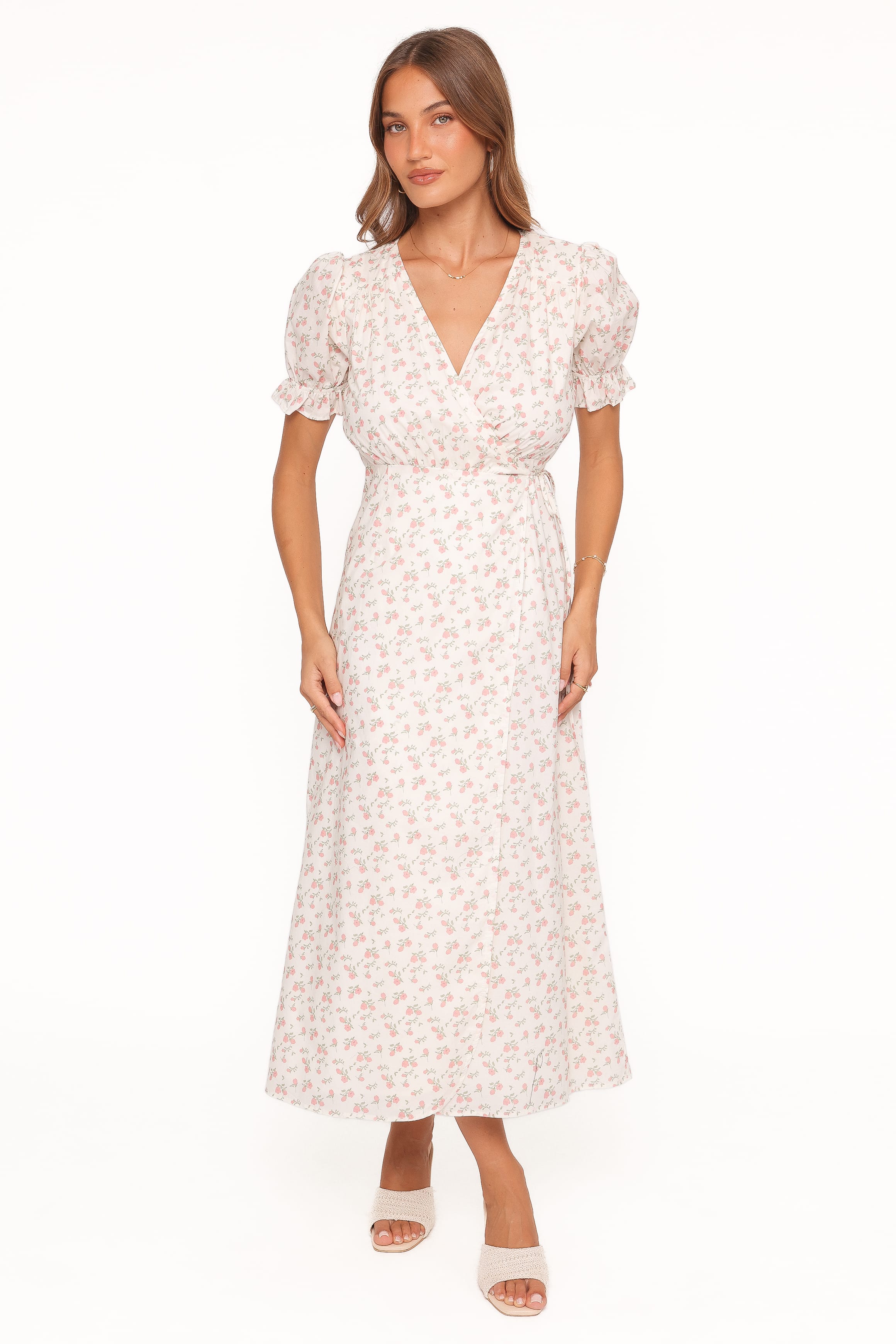 DRESSES Mabella Midi Dress - Peach Ditsy Floral