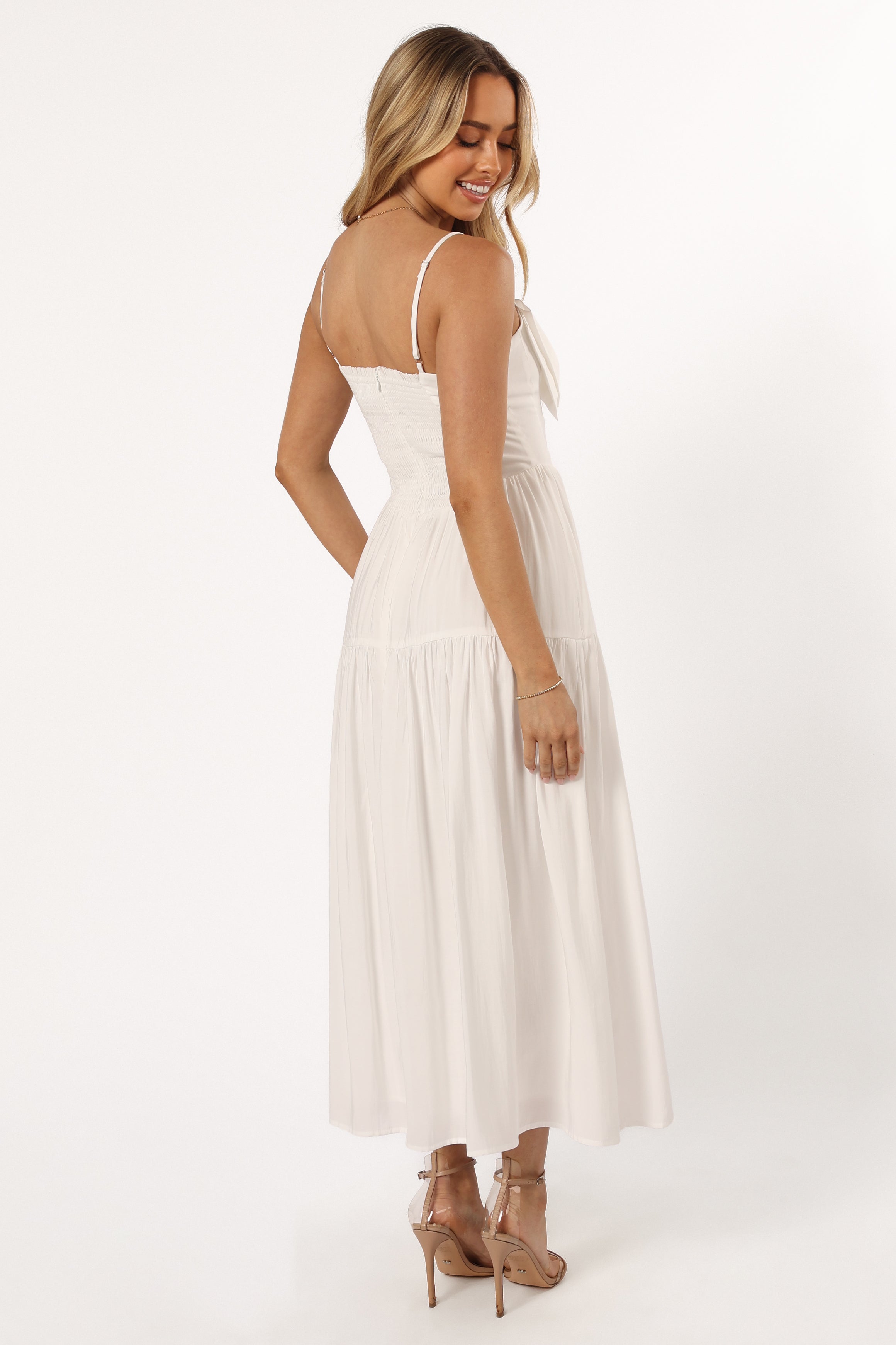 DRESSES @Maeve Midi Bow Dress - Ivory