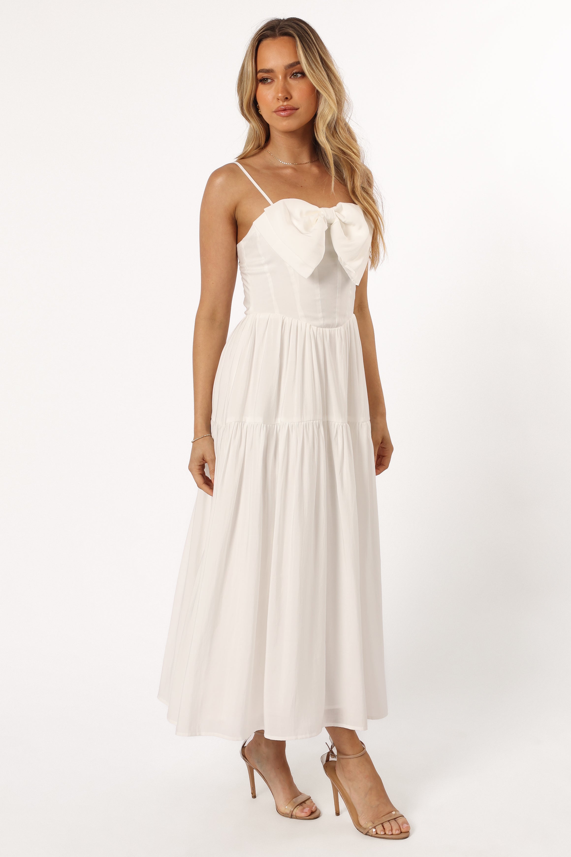 DRESSES @Maeve Midi Bow Dress - Ivory