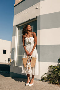 DRESSES @Maeve Midi Bow Dress - Ivory