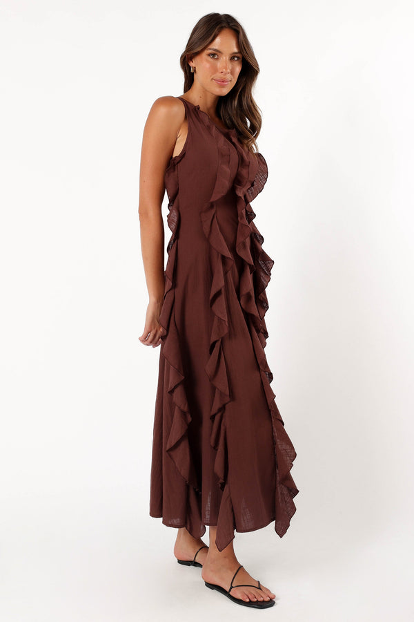 DRESSES @Maggy One Shoulder Dress - Chocolate