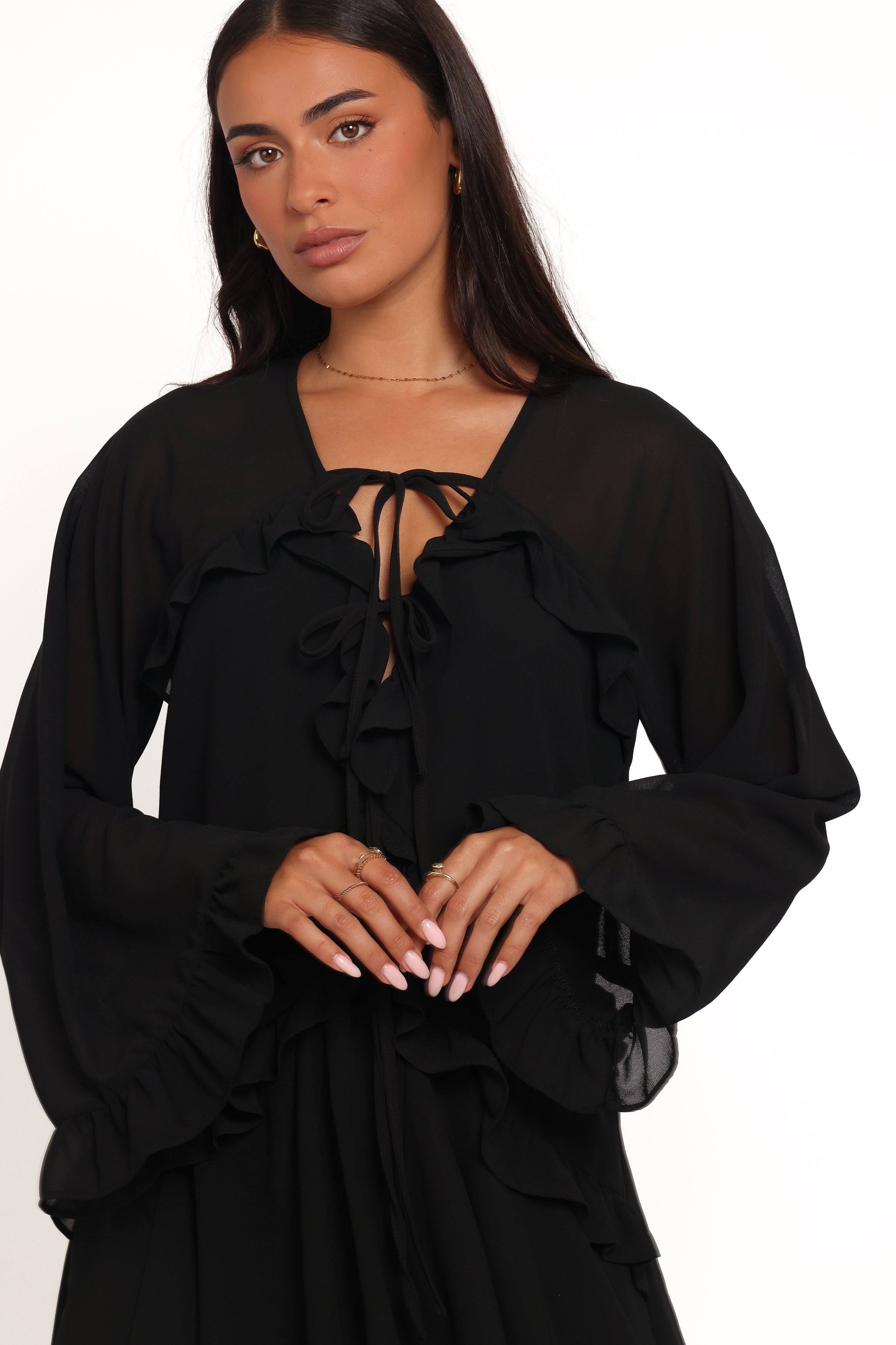 DRESSES Magnolia Long Sleeve Mini Dress - Black
