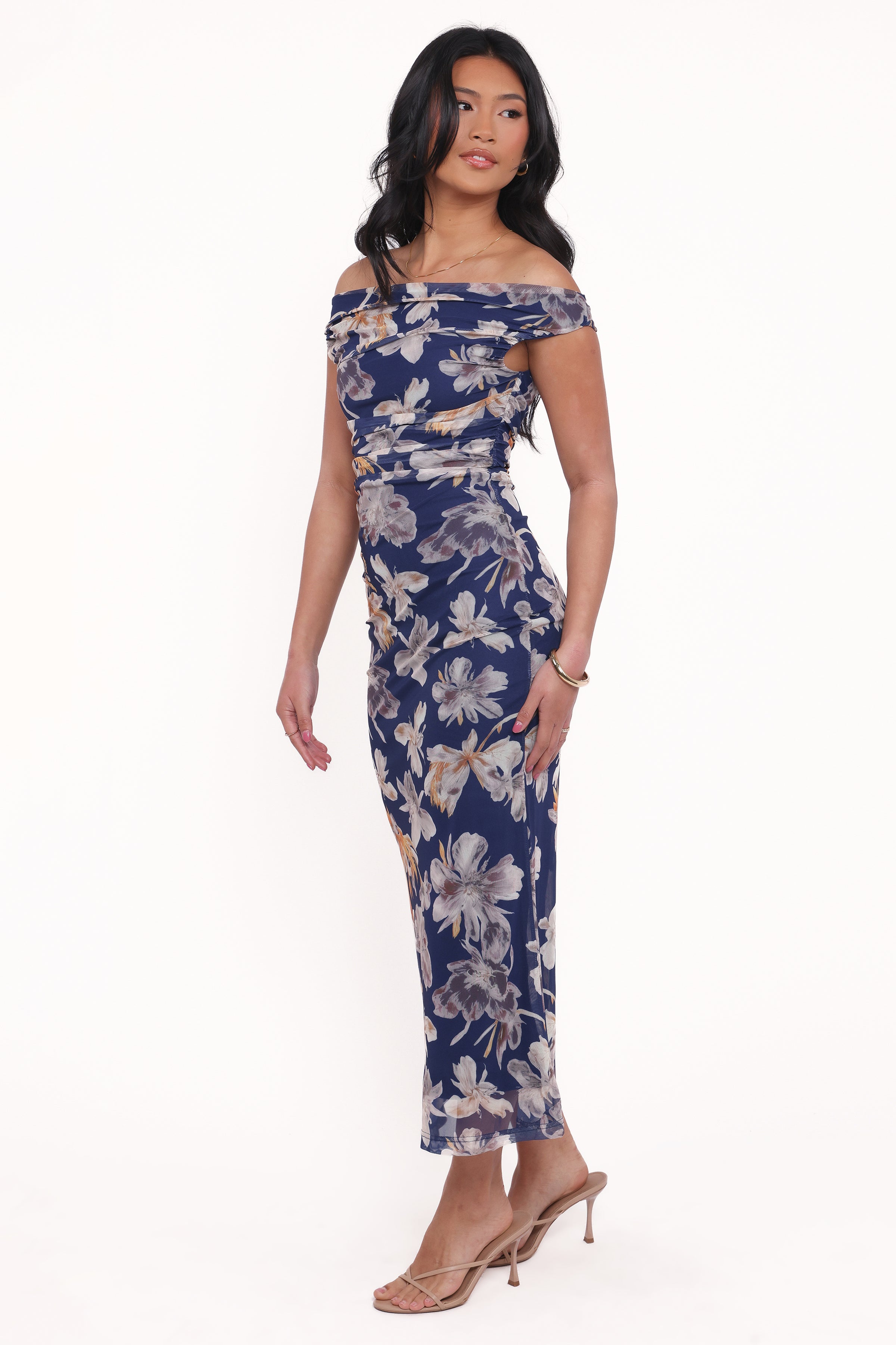 DRESSES Maisy Off Shoulder Maxi Dress - Blue Floral