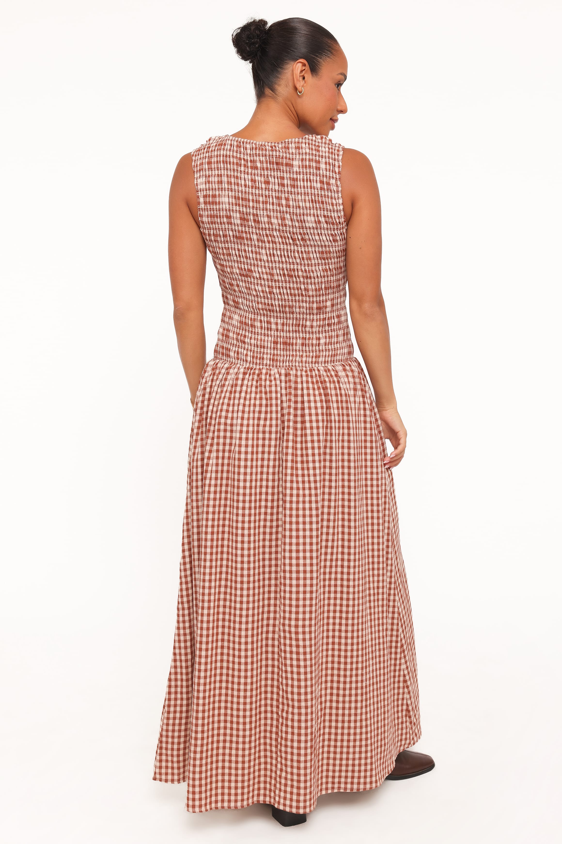 DRESSES Maleny Maxi Dress - Brown Gingham
