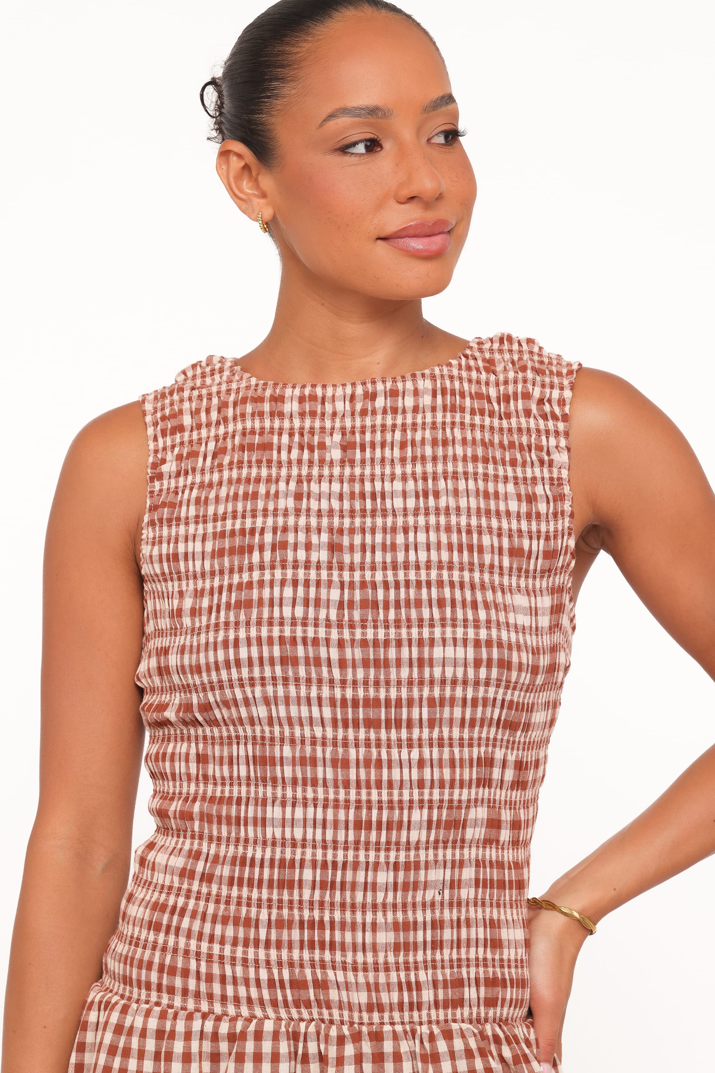DRESSES Maleny Maxi Dress - Brown Gingham