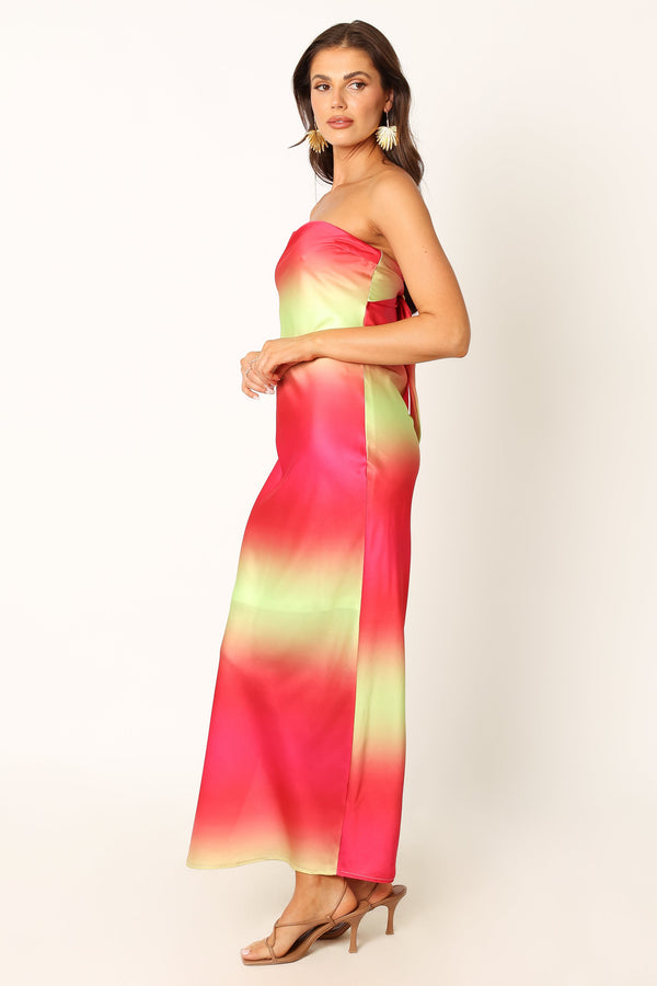 DRESSES @Malorca Strapless Maxi Dress - Pink Lime