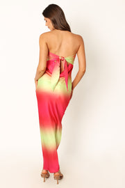 DRESSES @Malorca Strapless Maxi Dress - Pink Lime
