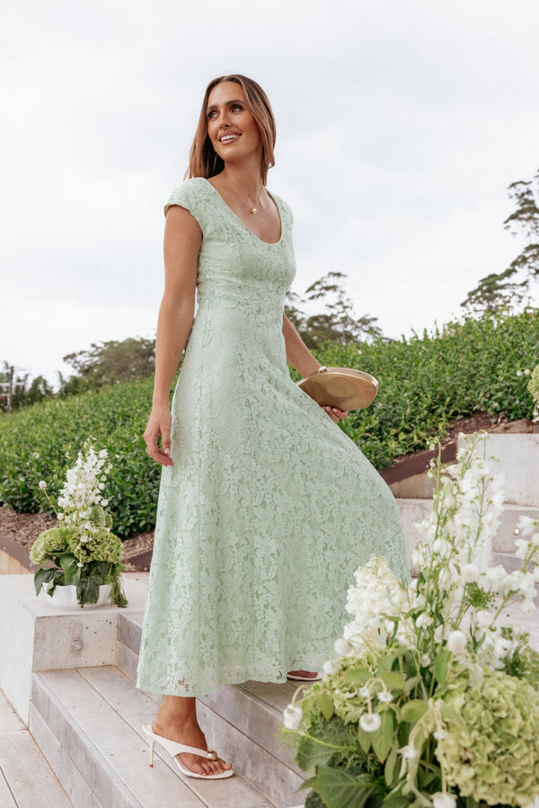 DRESSES Mapleton Maxi Dress - Sage Green Lace