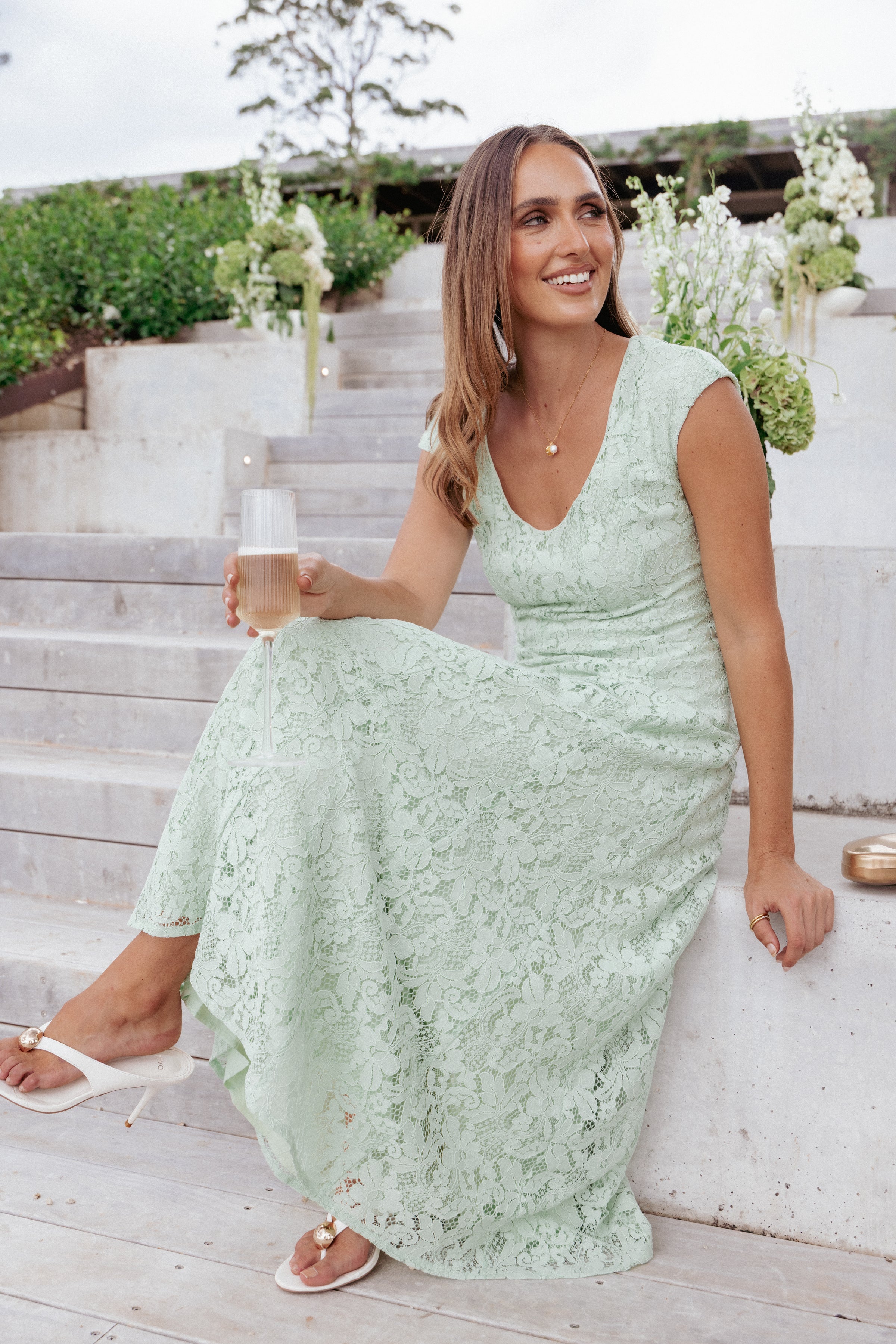DRESSES Mapleton Maxi Dress - Sage Green Lace