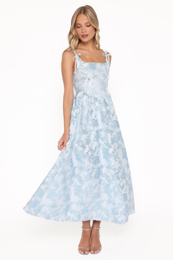 DRESSES Marcelline Maxi Dress - Blue Brocade