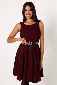 DRESSES @Margaret Mini Dress - Burgundy