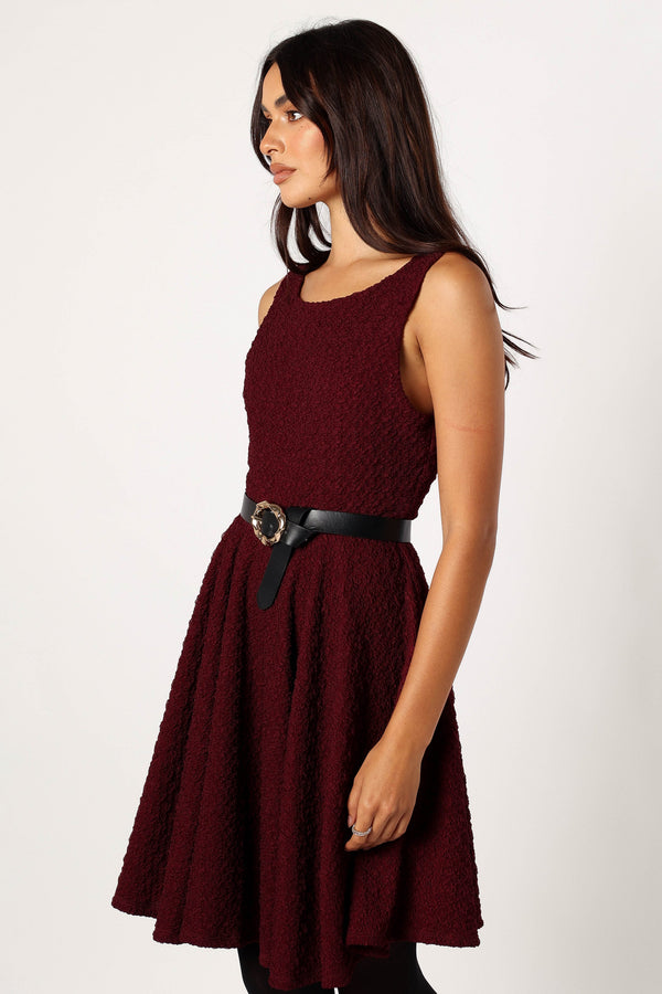 DRESSES @Margaret Mini Dress - Burgundy