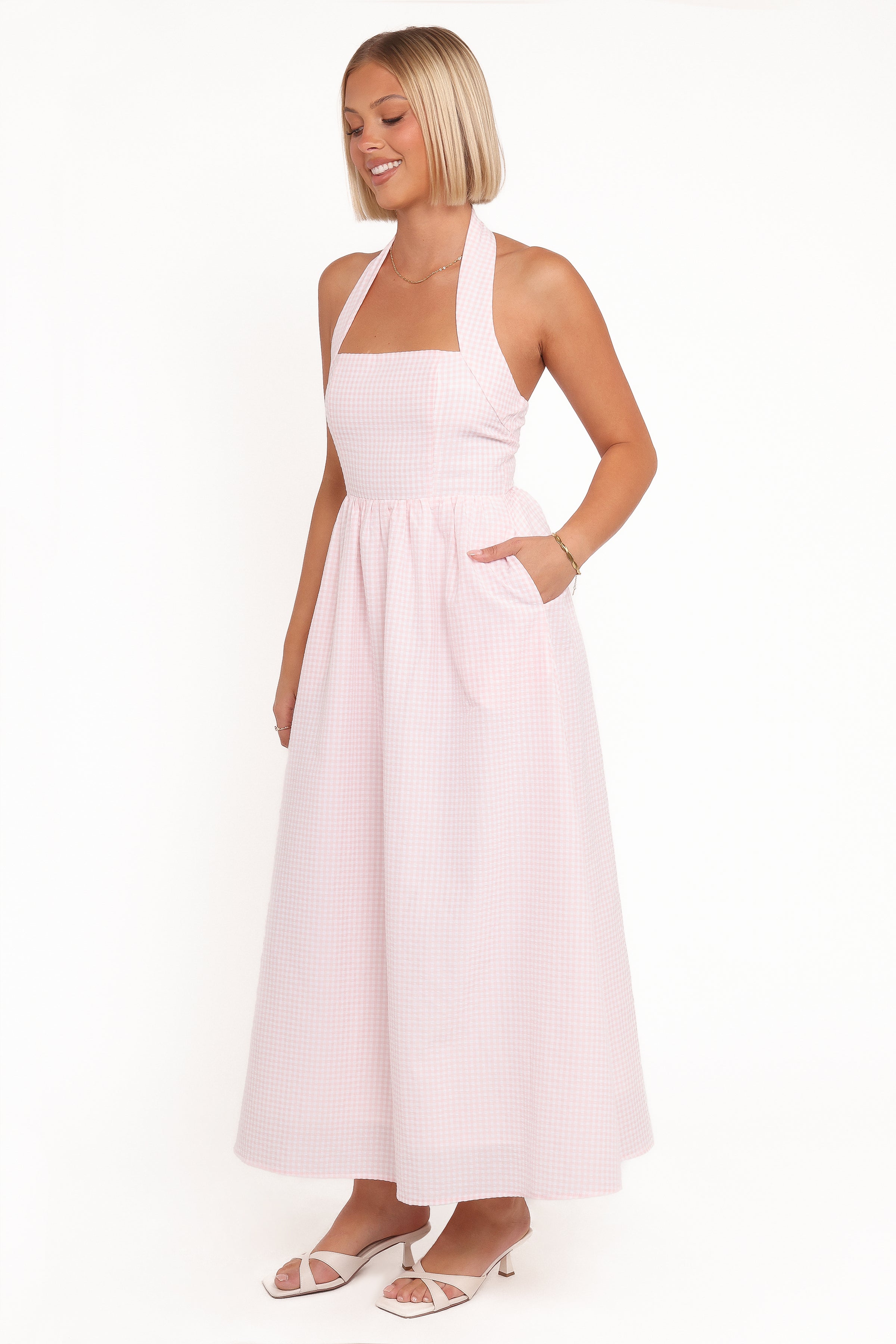 DRESSES Margerie Halter Dress - Pink Gingham