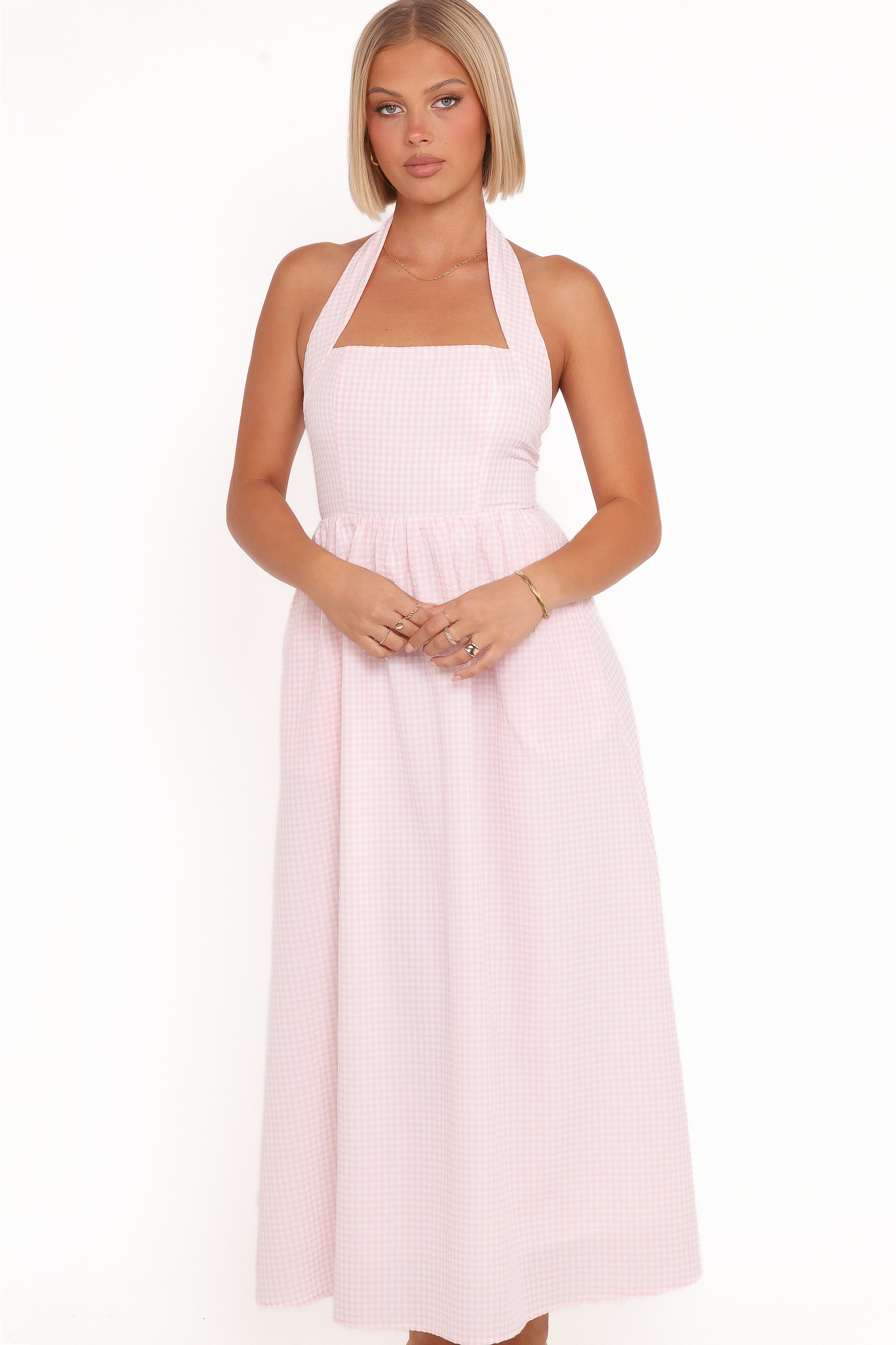 DRESSES Margerie Halter Dress - Pink Gingham