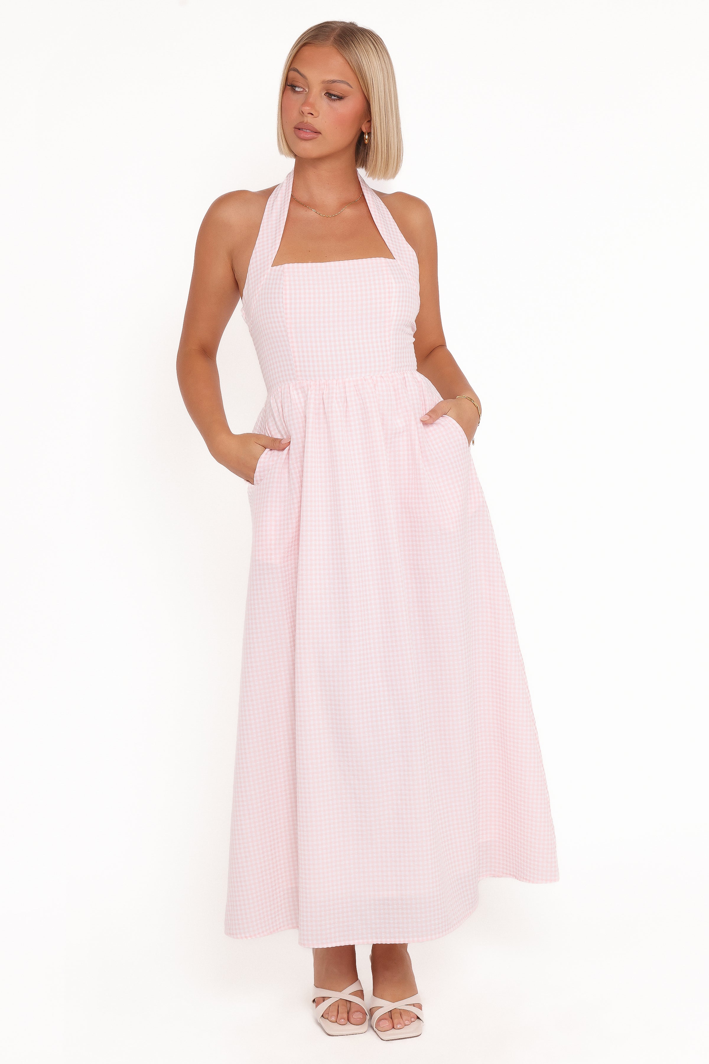 DRESSES Margerie Halter Dress - Pink Gingham