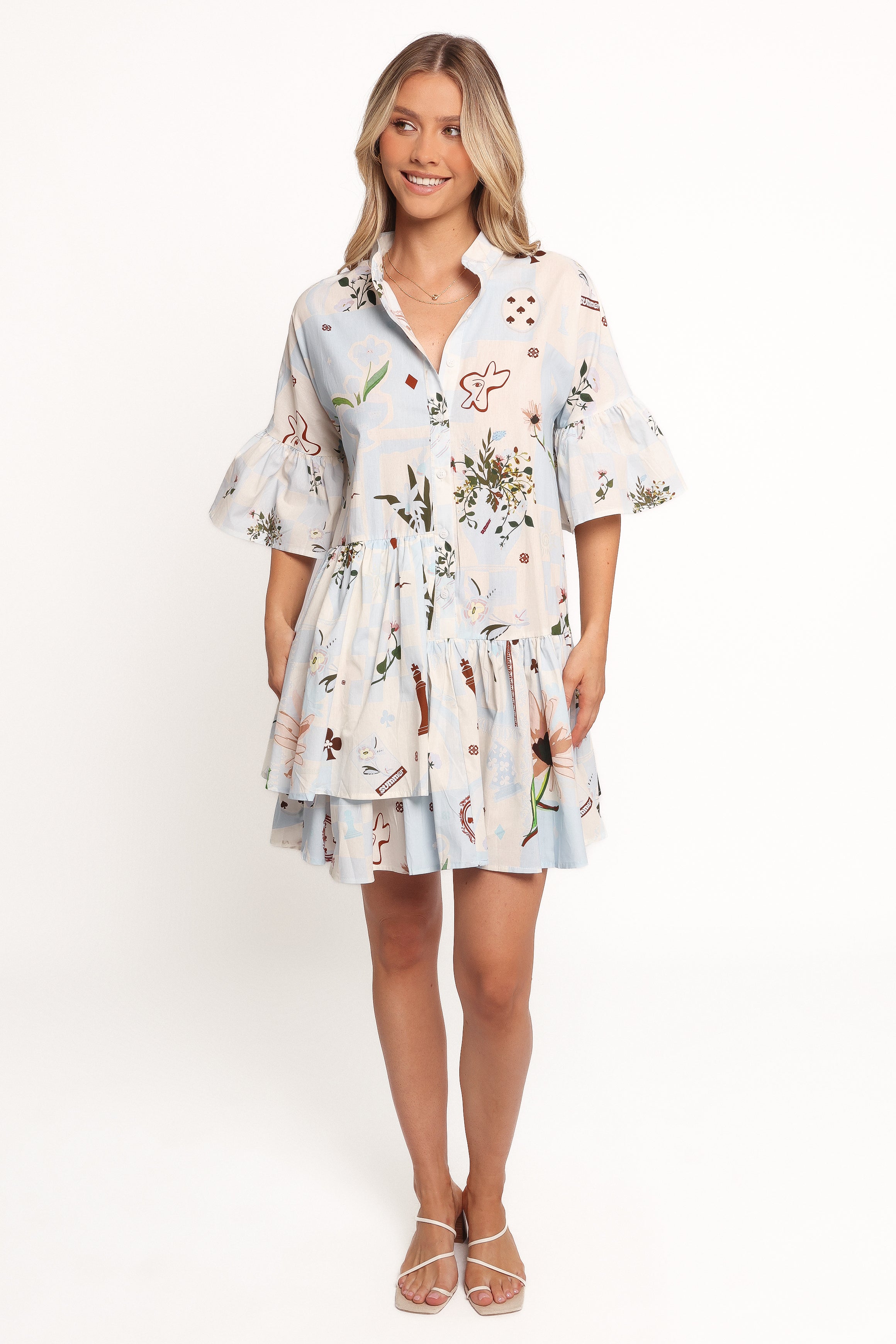 DRESSES Marguerite Mini Dress - Blue Floral